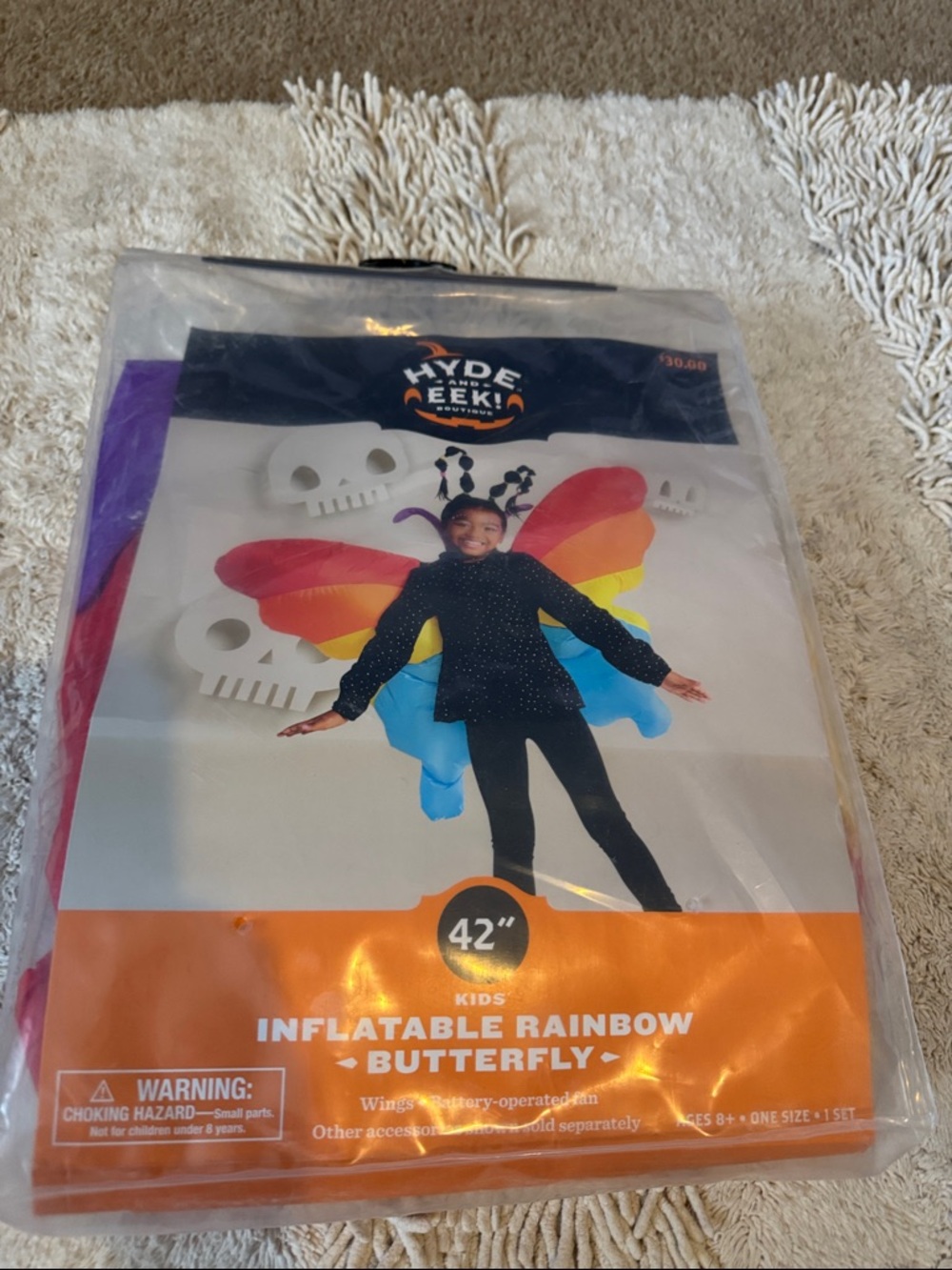 Hyde & Eek! Kids Inflatable Rainbow Butterfly Costume - Multicolor